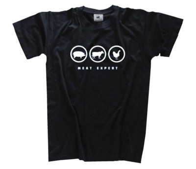 Meat Expert Grillmeister Fleisch Steaks Grillzange Grillbesteck bbq T-Shirt