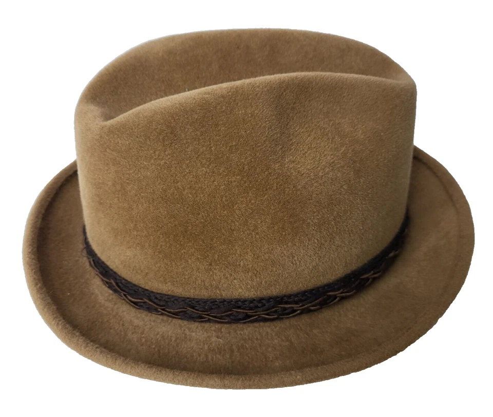 Vintage Mallory Torino Quality Men's Fedora Brown Hat Feathers Size 7 1/4 US - Image 3 of 4