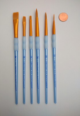 Royal Crafters Choice Golden Taklon Artist 6pc. Brush Set - Rds/Shaders/Wash