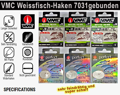 VMC  7031 - Weißfisch- Angelhaken feindrähtig  Gr.10/12/14/16/18/20 , 10 Stk.