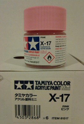 Tamiya acrylic paint. X-17 Pink. 10ml Mini.
