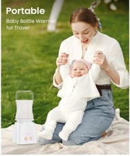 Portable Quick Heating Baby Bottle Warmer, Cordless, Rechargeable, Temp Control