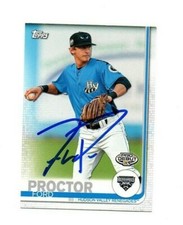 Ford Proctor 2019 Topps Pro Debut IP hand autographed signed card Rays 179!
