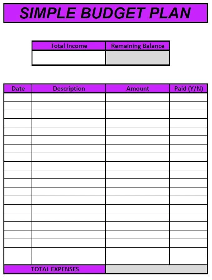 Personal Simple Budget Plan for Beginners: PDF/Spreadsheet/Both Read Description - Image 2 of 4