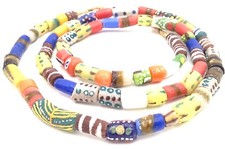Ghana African mixed handmade Recycled glass trade beads-Ghana Beads