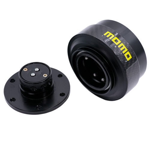 MOMO Black Carbon Fibre Steering Wheel Quick Release Hub Adapter Snap Boss Kit - Picture 6 of 11
