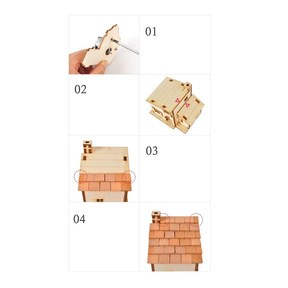 3D Wooden Musical Model Kit DIY Toys Orgel Sweet House Music Box Self ...
