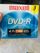 Maxell DVD R 4.7 GB Write-Once Single Sided Discs New 3 Pack