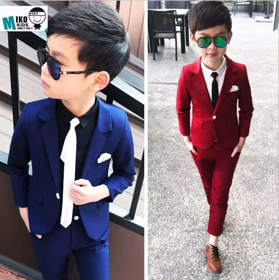 Flower Boys Red Photography Suit Children Wedding Dress Kids Stage  Performance Formal Blazer Suit Baby Birthday Ceremony Costume - AliExpress