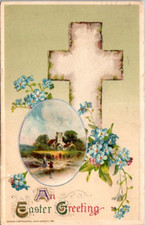 Waterbury CT Connecticut 1912 Embossed Easter Cross John Winsch Antique Postcard