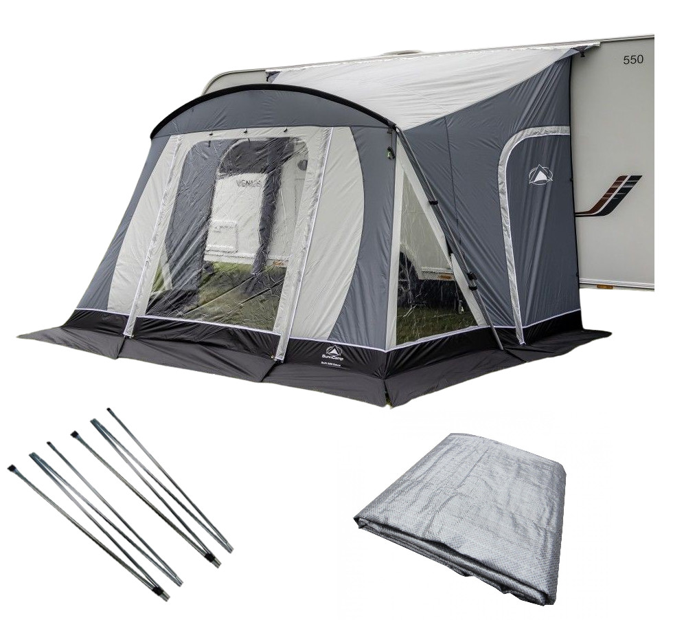 Sunncamp Swift 325 SC - Caravan Porch Awning, Groundsheet & Rear Pole Package