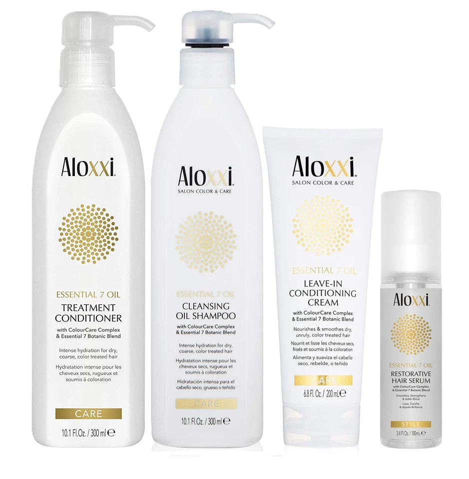 Aloxxi Essential 7 Oil Treatment Shampoo & Conditioner & Leave-in & Hair Serum