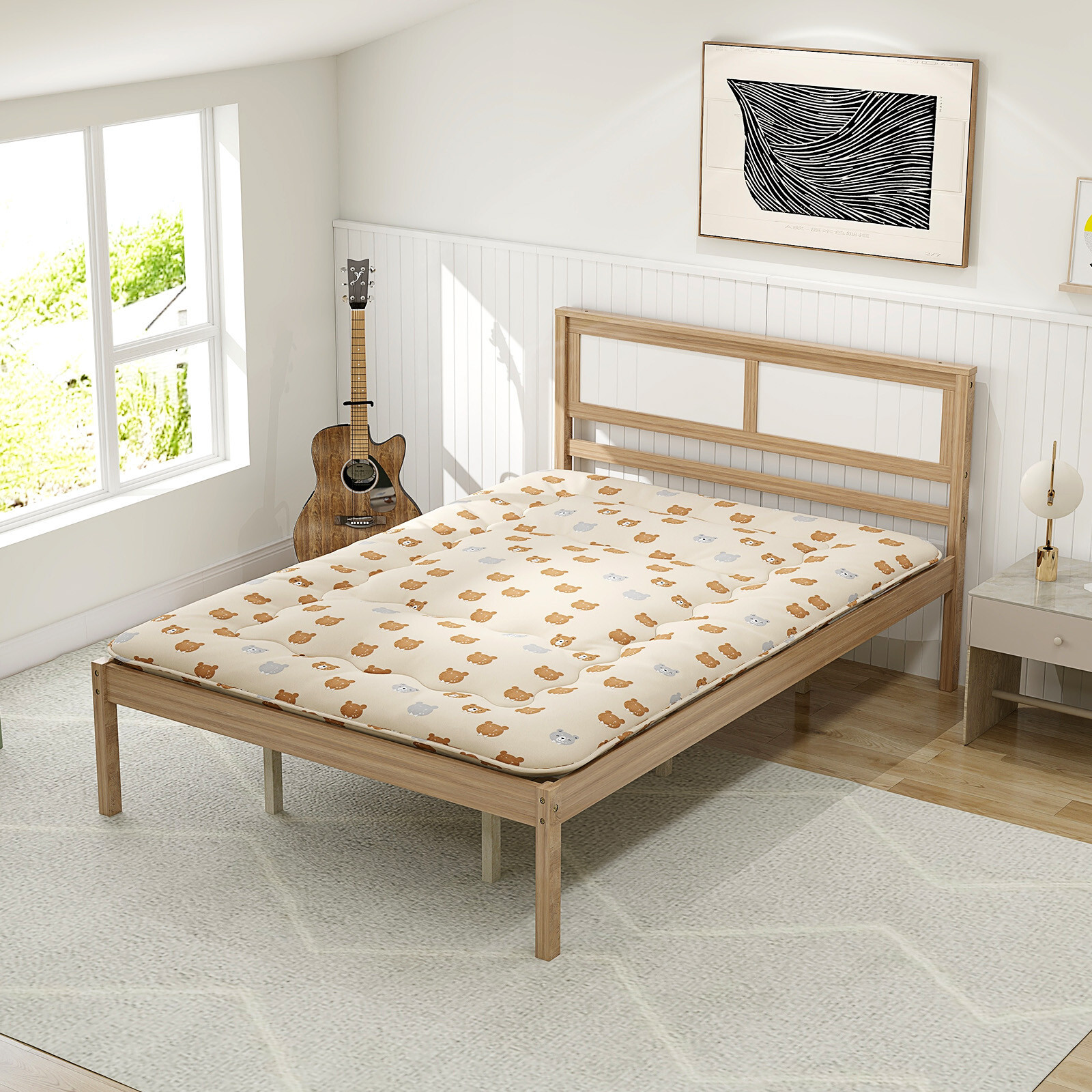 Double Size Floor Futon Mattress 190cm x 135cm Medium Firm Thickened