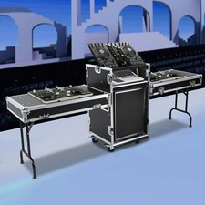 All-in-One Professional DJ  Equipment Flight Case Rack with Tilted Mixer Stand
