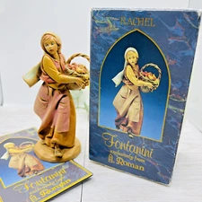 Fontanini Heirloom Nativity RACHEL Fruit Basket 1993 Story Card Depose Italy 5"