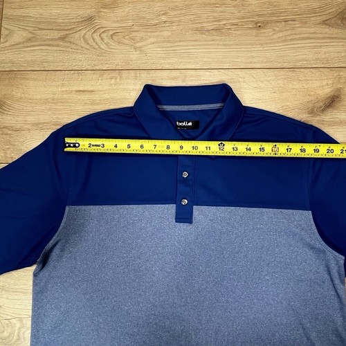 Bollé Herren Golf Polo Large Shirt feuchtigkeitsableitend sportlich blau grau - Bild 8 von 13