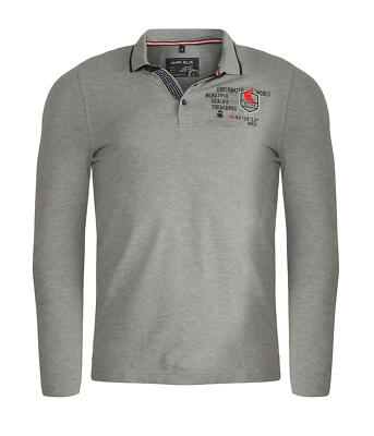 Marvelis Casual Fit Longsleeve  Poloshirt Uni reine Baumwolle Pflegeleicht