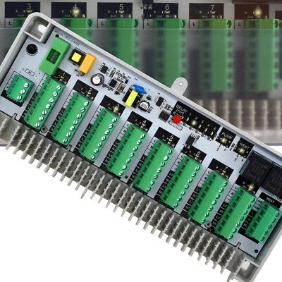 ESCO Regelklemmleiste 8 Zonen 230V Fußbodenheizung Klemmleiste +Stellantriebssätze