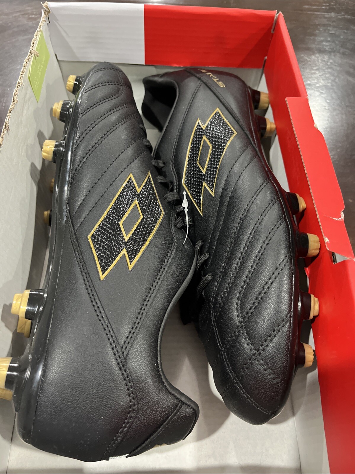 Lotto Stadio 705 FG Tacchetti Calcio Taglia Uomo 7 Nero Oro 219545 Nuovi