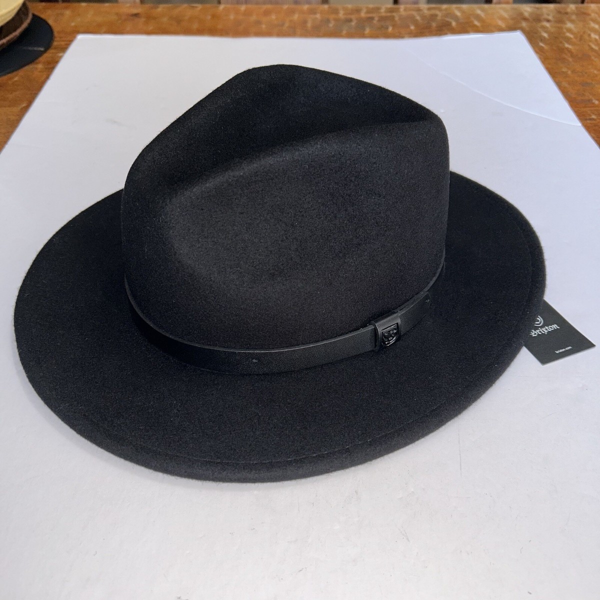 Brixton Black Wide-Brim Wool Fedora Brixton Black Piper Wide Brim Floppy Wool Hat | Mercari main image 3