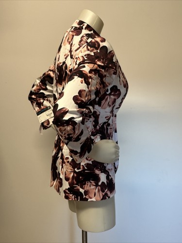 Women's J. Ferrar Slim Blazer Jacket Size 4P SH Floral Burgundy Shade Nwt - Picture 5 of 23
