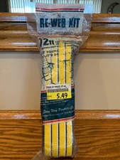 VINTAGE Wellington Aluminum Lawn Chair Webbing Re-Web Kit 72 Ft Yellow Blue Whit