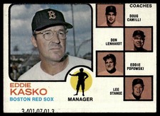 1973 Topps Red Sox Field Leaders Eddie Kasko / Doug Camilli / Don Lenhardt /