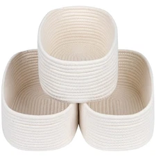 CubesLand Cube Shelf Closet Storage Baskets Bins Set 3,Woven Basket for