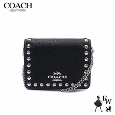 Coach Wallet Mini Wallet COACH Leather Rivet Chain Mini Wallet CN355 SVAJN(SV CE