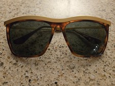 RAY-BAN B L W0742 OLYMPIAN III 3 Tortoise Matte Gold Trim G15 Lens Sunglasses