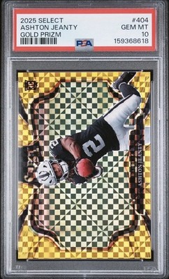 2025 PANINI SELECT ASHTON JEANTY GOLD PRIZM #404 ROOKIE RC /10 GEM💎 PSA 10🔥