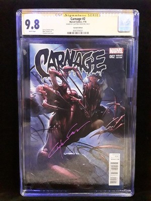 Carnage # 2 (2016) 1:25 Crain Variant CGC 9.8 SS Signed by Clayton Crain NM/MT
