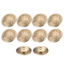 10pcs Metal Round Hollow Sewing Buttons 20mm Alloy Clothes Button Gold Tone