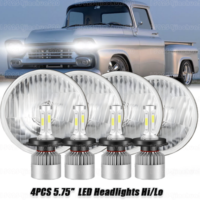 #ad DOT 4pcs 5.75quot; 5 3 4quot; Round LED Headlights DRL For Chevy Apache 1958 1959 $83.98