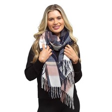 Brushed Blanket Scarf Ladies Soft Large Shawl Pashmina Wrap Scarves with Tassels