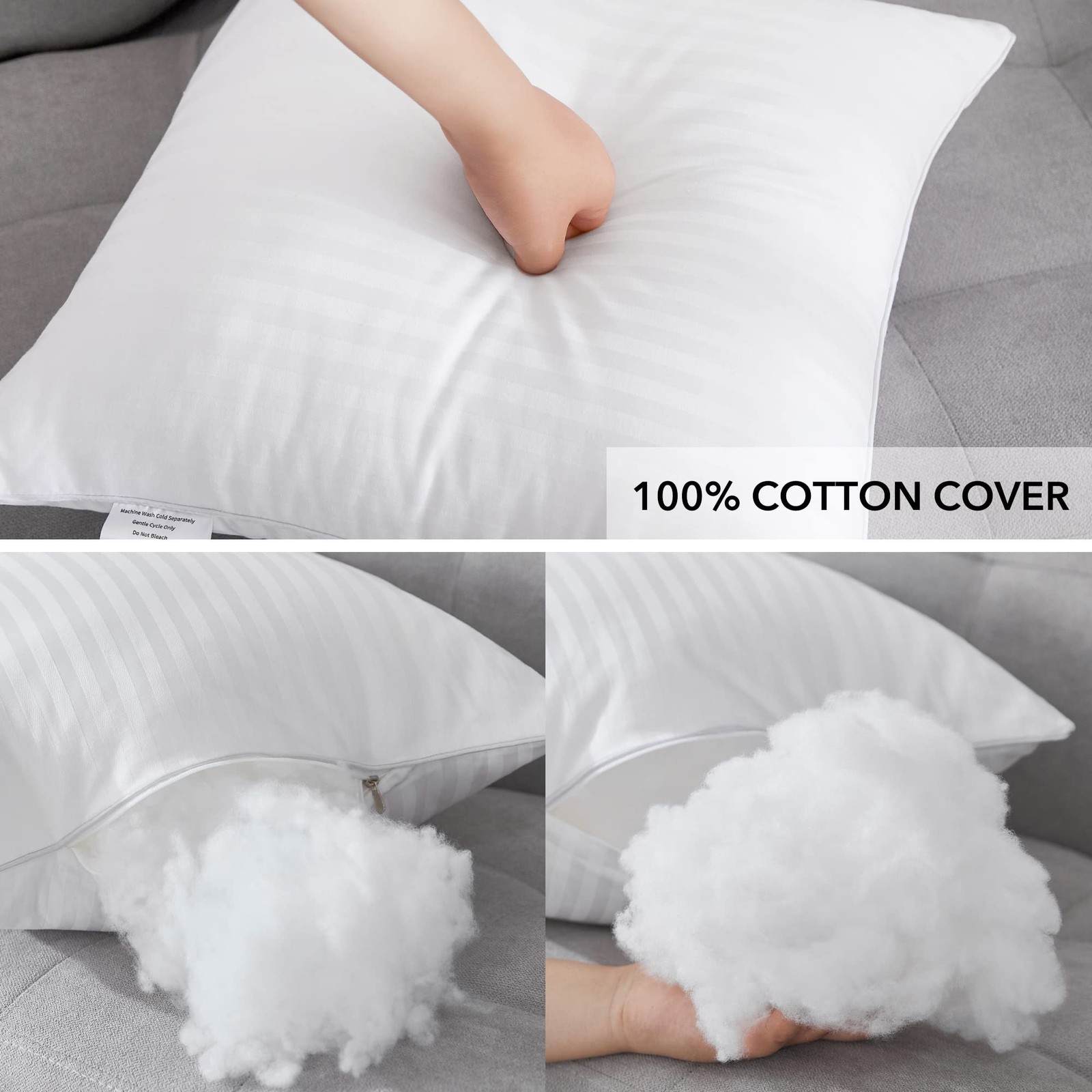 Oubonun 20 x Throw Pillow Inserts,Decorative Square Pillows for Couch Bed Sofa