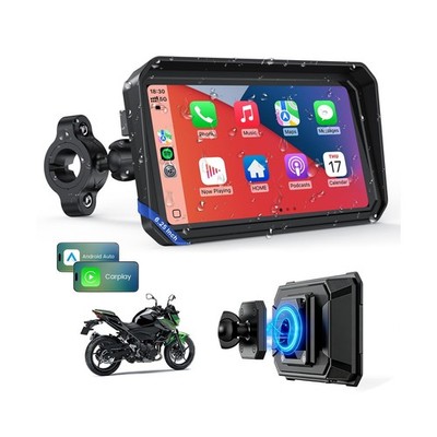 WonVon 6.25 Inch Wireless Motorcycle Carplay GPS Navigation System with Apple...