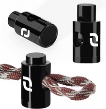 Heavy Duty Cord Locks - Single Hole Drawstring Stopper One Size, Black