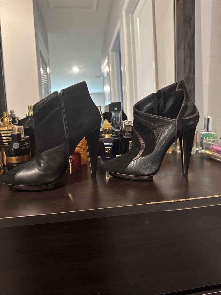 Botines Roberto Cavalli Espejo, Celebridad Usados Una Vez Firma Serpiente Foto 2 de 4