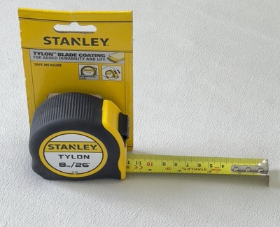 Stanley 8 m/26 Fuß Tylon Bi-Material Maßband mit 25 mm Klinge & Gummigriff