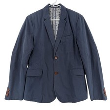 Ted Baker Blazer Mens 2 Blue Cotton 2 Button Sport Coat Jacket Casual 36R