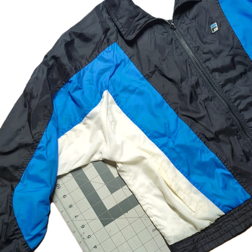 Vintage 90s Fila Unisex L Color Block Lined Windbreaker Jacket Coat - Image 2 of 4