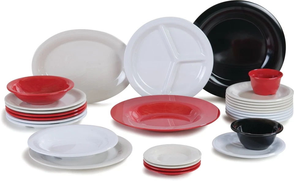 Sierrus Plastic Divided Plate Reusable Portion Plate with 3-Compartments for ... - Image 2 of 3