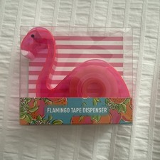 Pink Flamingo Refillable Tape Dispenser w Clear Tape 3/4 INCH NEW