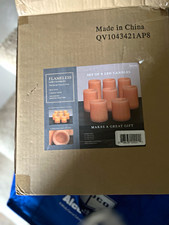 Beige Real Wax Flameless LED Pillar Candles Set of 8, Timer Included, Indoor