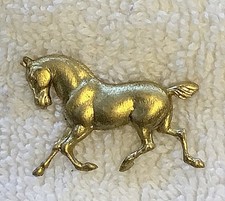 Vintage outstanding small highly detailed brass running horse stampings - 8 PCS