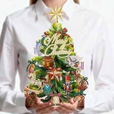 Christmas Tree Pop Up Card, 3D Merry 12.5x8.5", 