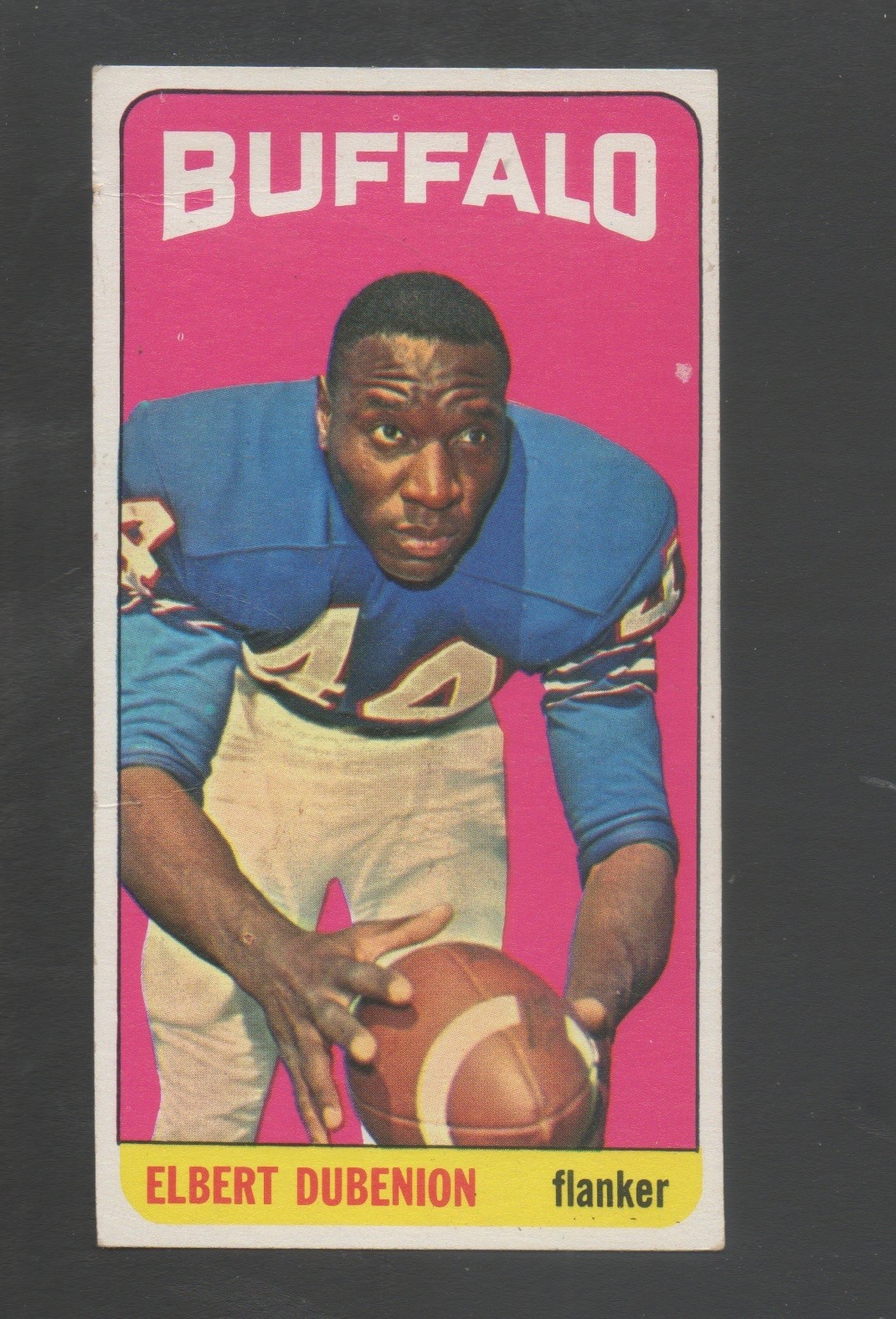 Elbert Dubenion #28 Football Cards 1965 Topps trading card — raw and PSA graded price guide