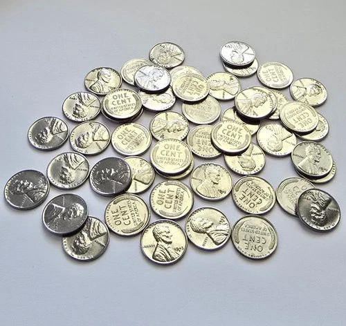 1943 D Higher Grade Roll of 50 VF-AU Lincoln Steel Cents Wheat Penny Cleaned