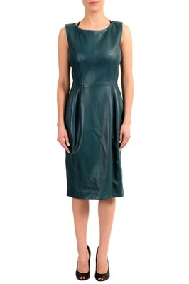 Gucci Women's 100% Leather Sleeveless  Sheath Dress Sz S M L